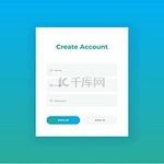 创建帐户。网站材料设计的登录表格。Ui Ux 