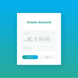 创建帐户。网站材料设计的登录表