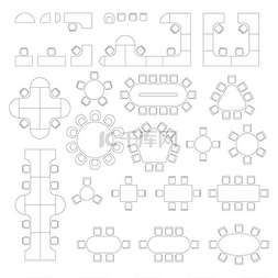 工作计划图片_建筑计划办公室家具线符号.