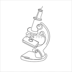 显微镜矢量图片_显微镜是用一条线画的.实验室仪