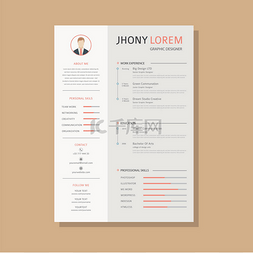 简单的设计简历模板/Cv，优雅地显