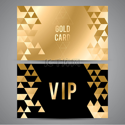 vip卡设计元素图片_Vip 卡。黑色和金色的设计。三角