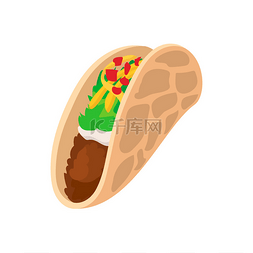 蔬菜与肉图片_与肉和蔬菜图标，卡通风格的玉米