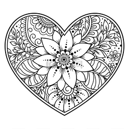 花纹海图片_曼迪花纹的心形图案是用来画海娜