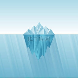 冰山矢量图图片_冰山的信息图表模板。多边形冰山