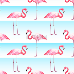 美丽的网页图片_Pink Flamingo Seamless Horizontal Stripes Pat