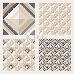 灰色元素方形图片_设置的地砖。图案与方形钻石
