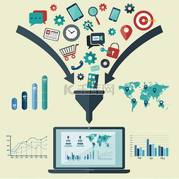 平面设计矢量图的信息图表概念与