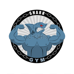 漂亮的纹身图片_愤怒的强鲨鱼。大二头肌的鲨鱼健