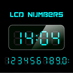 液晶仪表图片_将向量的 Lcd 数字设置。液晶数字