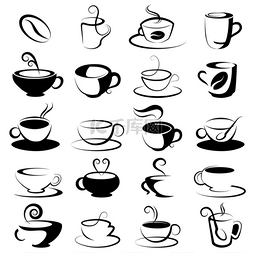 咖啡和茶的设计元素