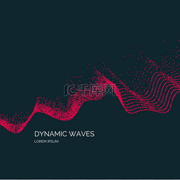 矢量抽象背景同色的动态波浪线和