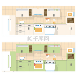 厨房可以俯瞰前面，在平面布局设