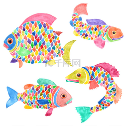 鱼彩绘图片_装饰卡通鱼