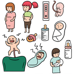 孕妇和婴儿图片_向量组的孕妇和婴儿