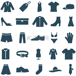 手机配件样机图片_设置矢量图标的衣服和配件.