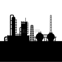 炼油厂剪影图片_炼油厂和化工厂剪影 1。矢量