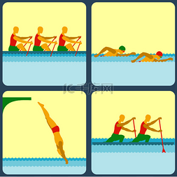 water字图片_Icons with water sports