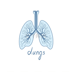 手绘肺标志