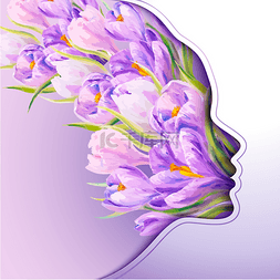 花伦图片_ 美丽的年轻女子，与头发中的花