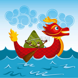 中国粽子卡通人物与端午节