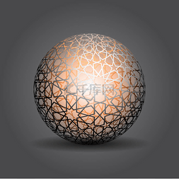 3d 球面用抽象的几何形状装饰装饰