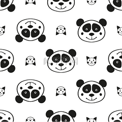 黑白模式图片_猫和熊猫图案