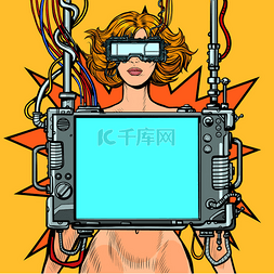 virtual图片_medical research. Cyberpunk naked woman virtu