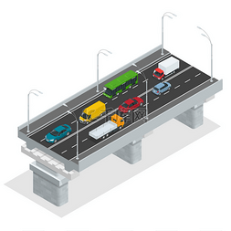 流量担当图片_过桥矢量插图。高架路口和立交桥