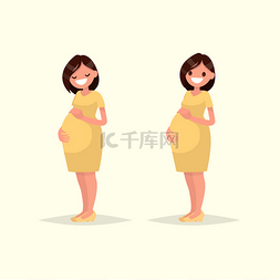 准妈妈准爸爸图片_做了母亲。怀孕的女人摆姿势。快