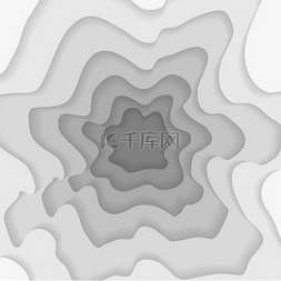 灰色方形图片_抽象波浪形方形灰色纸张切割水孔