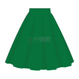 矢量绿色裙子模板, 设计时尚女装