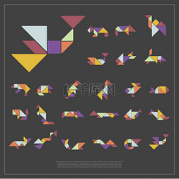 七巧板拼出图片_套七巧板野生动物