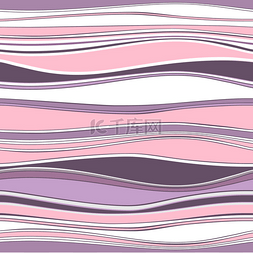 抽象的无缝模式，粉红色矢量波浪
