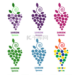 葡萄酒的标志图片_孤立的 Eps 10 葡萄矢量。葡萄的图