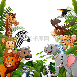 动物森林动画片例证一起见面