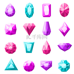 不同颜色宝石图片_Jewels Icons Set