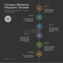 公司里程碑时间线模板的信息图，