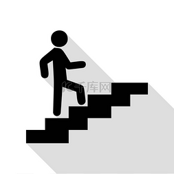 楼梯平面ps图片_在楼梯上走的人。与平面样式阴影