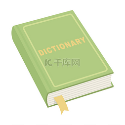 字典背景图片_字典中孤立的白色背景上的卡通风