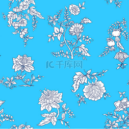 flowers图片_Seamless pattern with stylized ornamental flo