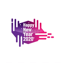 新年快乐背景图片_2020年彩色文本在白色背景上隔离