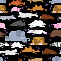 布和布图片_动物的睡眠无缝模式。密封和鹿。