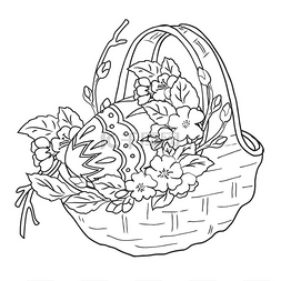 复活节彩蛋和花朵图片_复活节彩蛋, 春天的花朵和 b