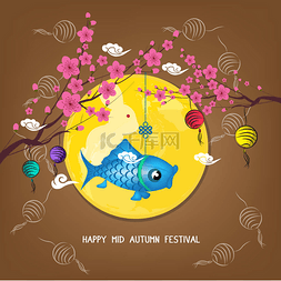 中国灯笼花图片_年年中秋灯笼花背景。中国新的一