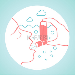 哮喘图标图片_患者的支气管哮喘的图标