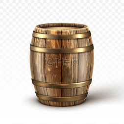 威士忌矢量图片_木桶盛装酒或啤酒. 橡木桶,有铜或