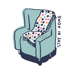  舒适舒适舒适的软椅卡通画风格
