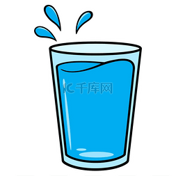 water字图片_Glass of Water Cartoon - A vector cartoon ill
