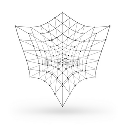 在线框图片_抽象的线框多边形的几何元素的相